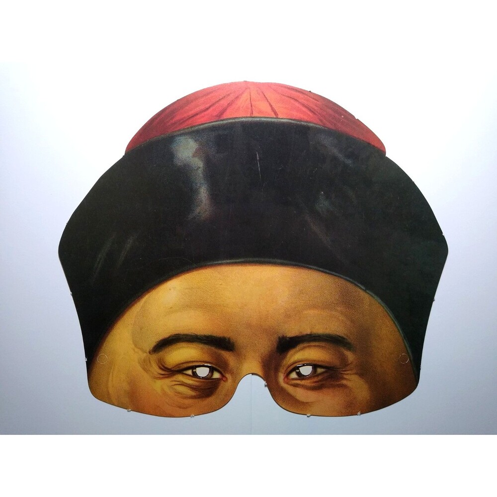 Traditional Asian Hat Mask Paper Costume Accessory Vintage Attire Halloween